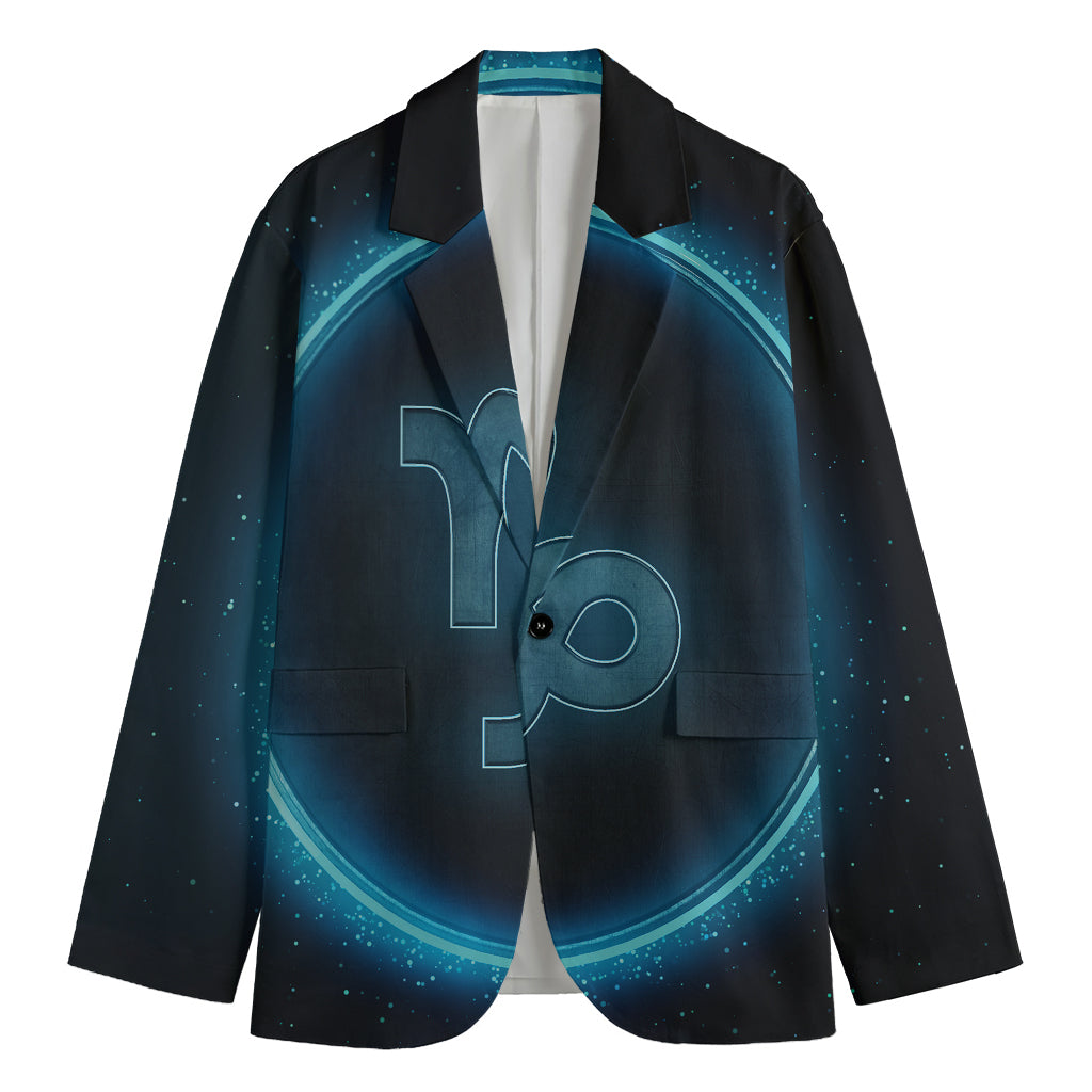 Blue Capricorn Zodiac Sign Print Men's Blazer