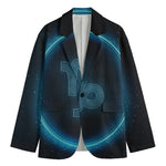 Blue Capricorn Zodiac Sign Print Men's Blazer