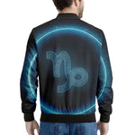 Blue Capricorn Zodiac Sign Print Men's Bomber Jacket