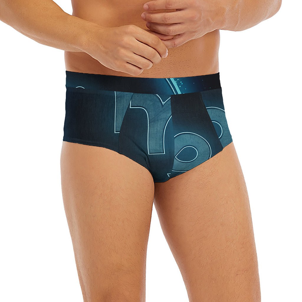 Blue Capricorn Zodiac Sign Print Men's Briefs