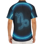 Blue Capricorn Zodiac Sign Print Men's Deep V-Neck Shirt