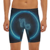 Blue Capricorn Zodiac Sign Print Men's Long Boxer Briefs