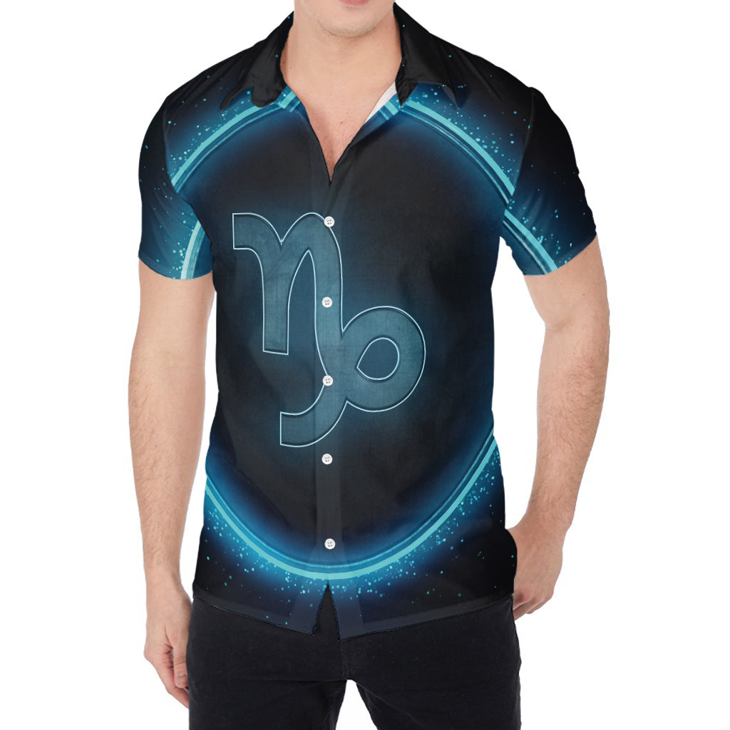 Blue Capricorn Zodiac Sign Print Men's Shirt