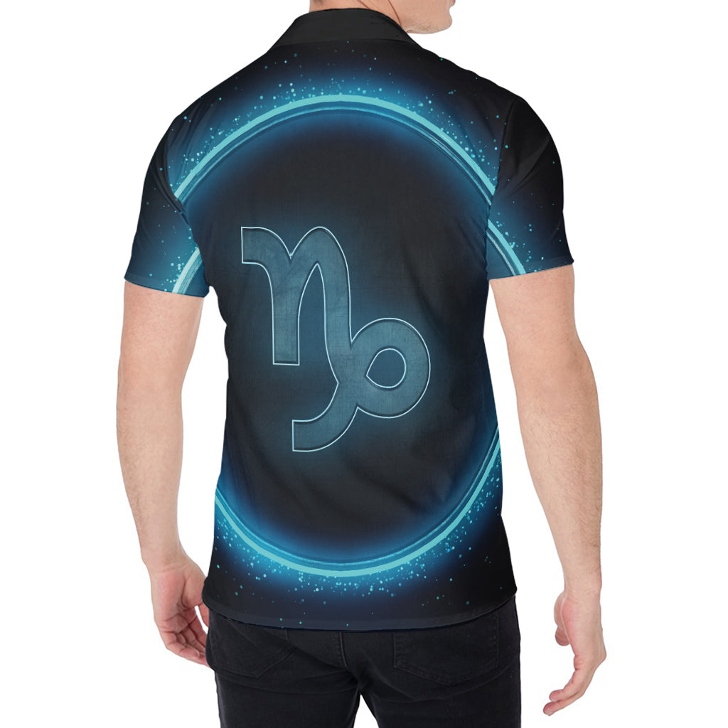 Blue Capricorn Zodiac Sign Print Men's Shirt