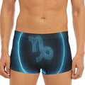 Blue Capricorn Zodiac Sign Print Men's Short Boxer Briefs