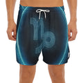 Blue Capricorn Zodiac Sign Print Men's Split Running Shorts