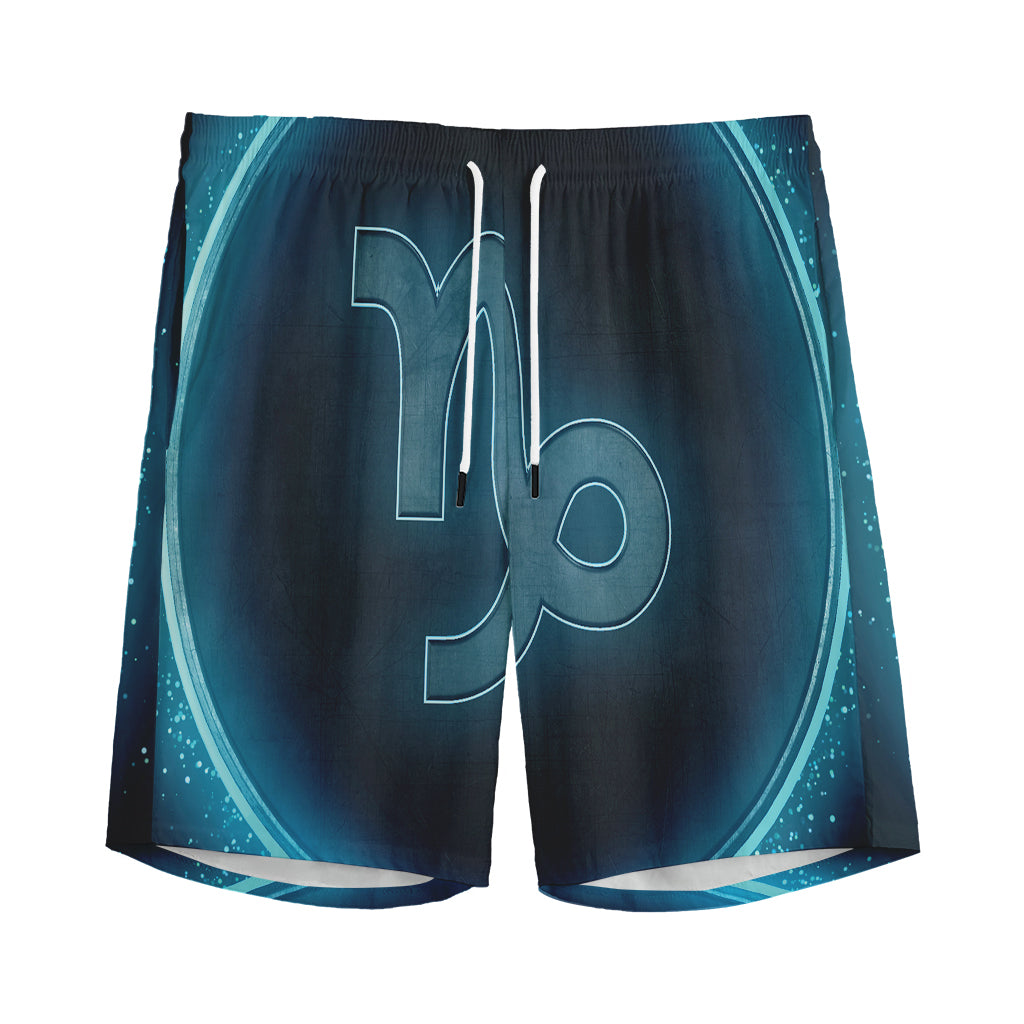 Blue Capricorn Zodiac Sign Print Men's Sports Shorts