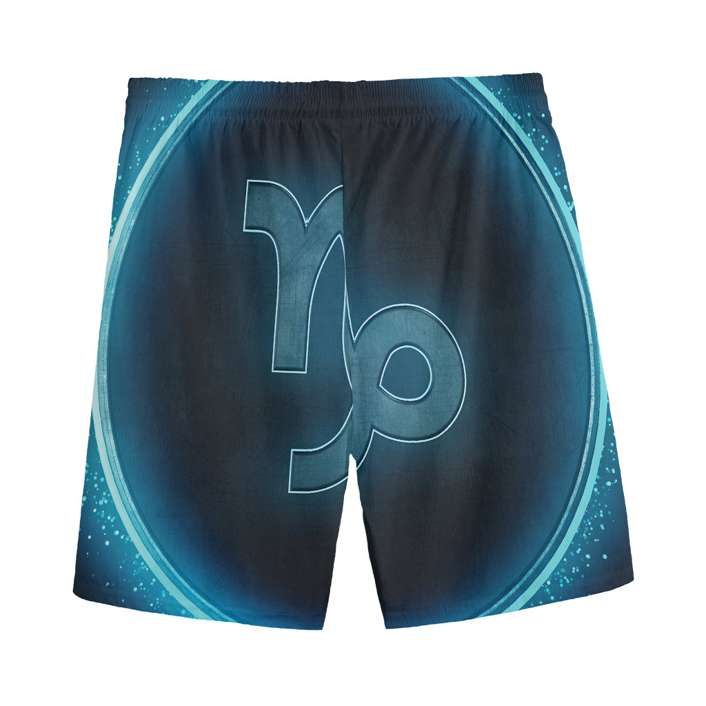 Blue Capricorn Zodiac Sign Print Men's Sports Shorts