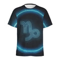 Blue Capricorn Zodiac Sign Print Men's Athletic T-Shirt