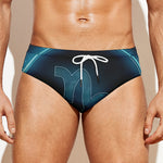 Blue Capricorn Zodiac Sign Print Men's Swim Briefs