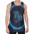 Blue Capricorn Zodiac Sign Print Men's Velvet Tank Top