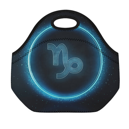 Blue Capricorn Zodiac Sign Print Neoprene Lunch Bag