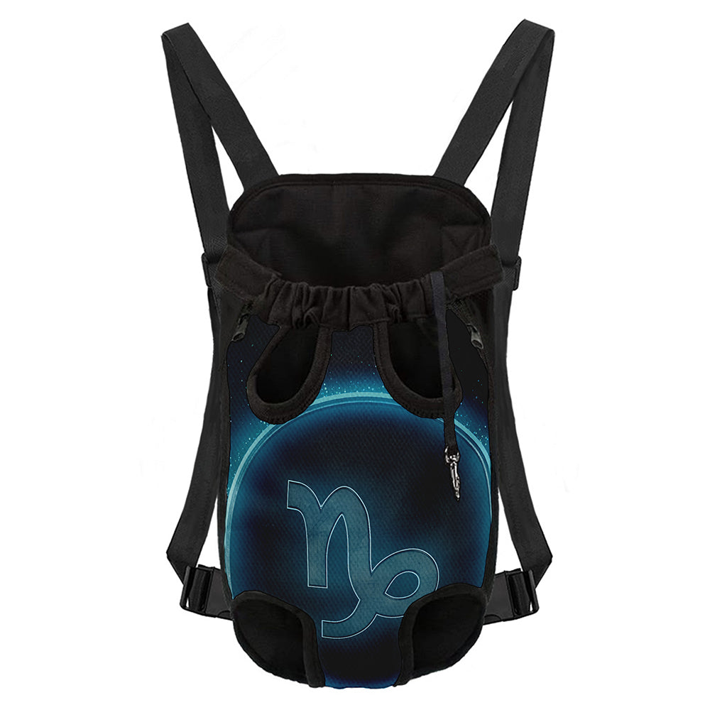 Blue Capricorn Zodiac Sign Print Pet Carrier Backpack