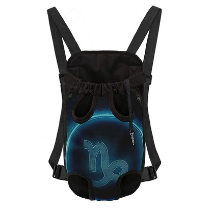 Blue Capricorn Zodiac Sign Print Pet Carrier Backpack