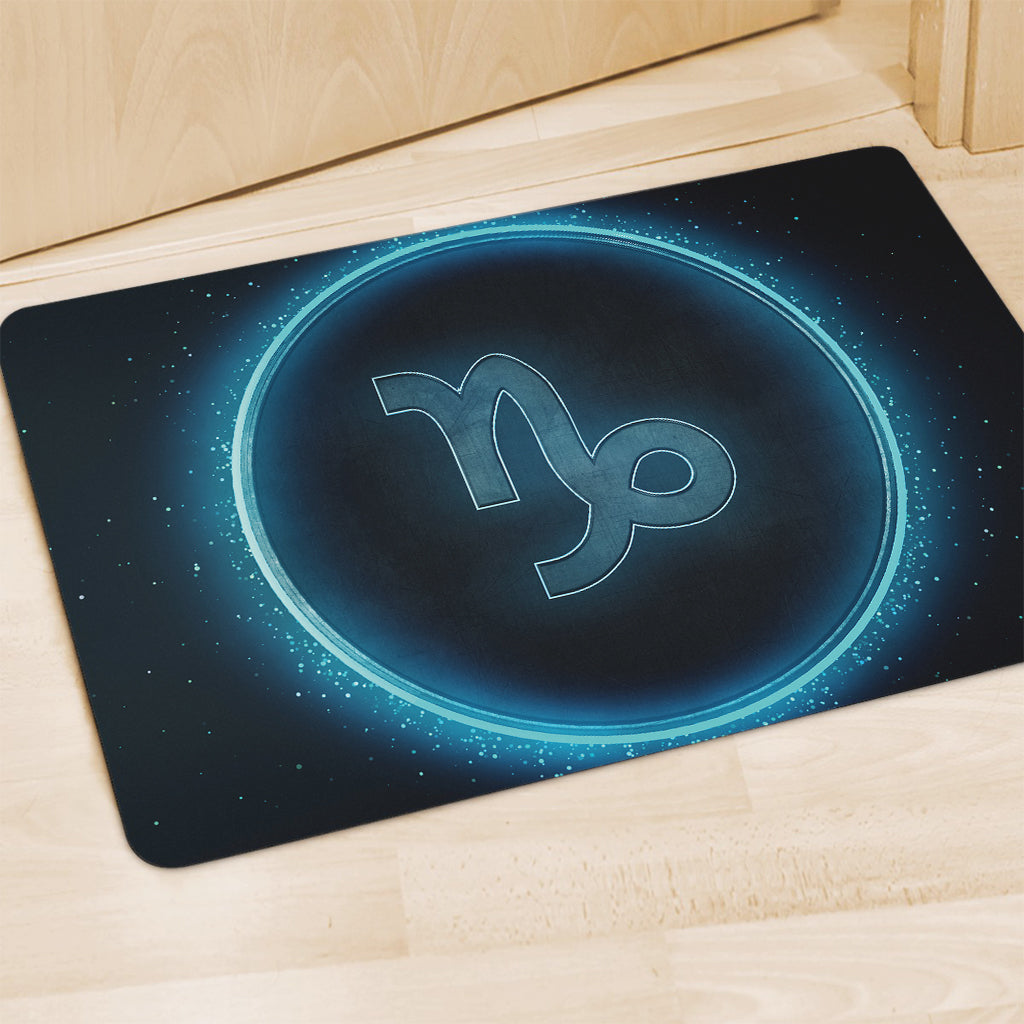 Blue Capricorn Zodiac Sign Print Polyester Doormat