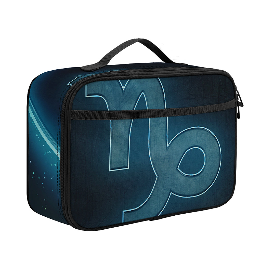Blue Capricorn Zodiac Sign Print Portable Lunch Bag
