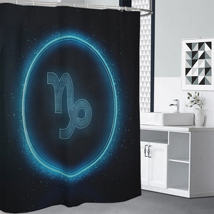 Blue Capricorn Zodiac Sign Print Premium Shower Curtain