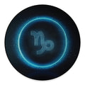 Blue Capricorn Zodiac Sign Print Round Floor Mat
