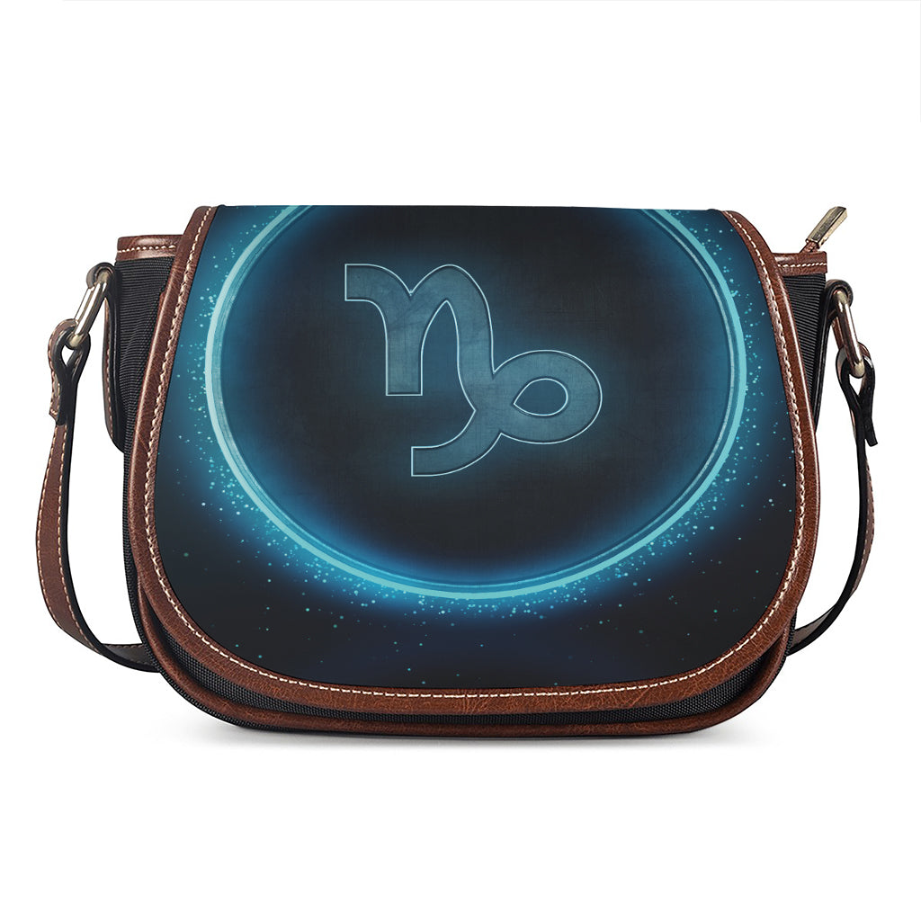 Blue Capricorn Zodiac Sign Print Saddle Bag