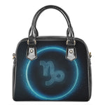 Blue Capricorn Zodiac Sign Print Shoulder Handbag