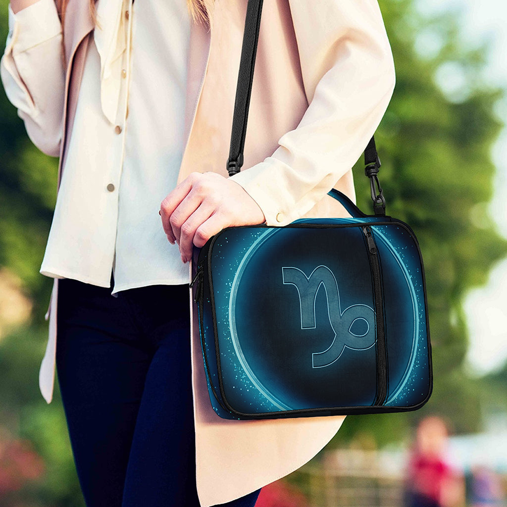 Blue Capricorn Zodiac Sign Print Shoulder Strap Bible Bag