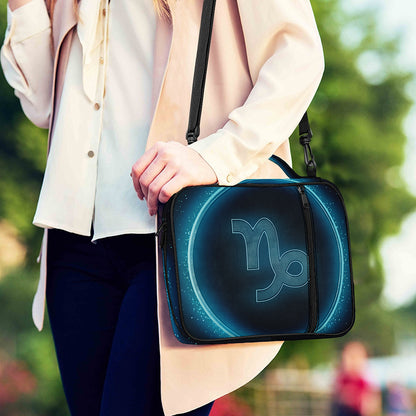Blue Capricorn Zodiac Sign Print Shoulder Strap Bible Bag