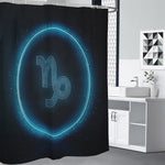 Blue Capricorn Zodiac Sign Print Shower Curtain