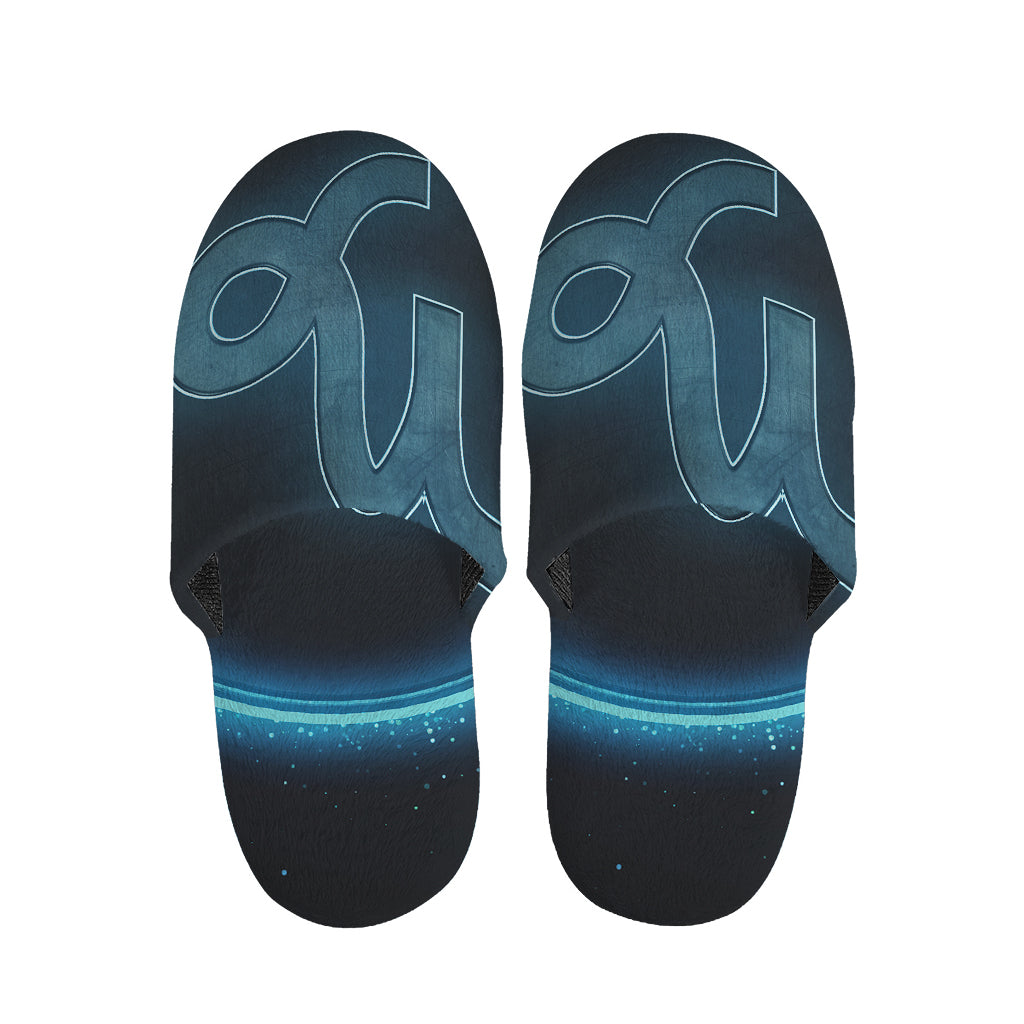 Blue Capricorn Zodiac Sign Print Slippers