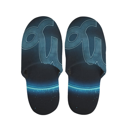 Blue Capricorn Zodiac Sign Print Slippers