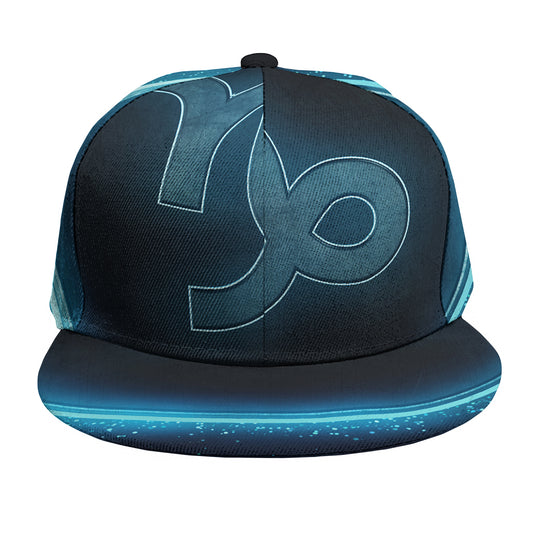 Blue Capricorn Zodiac Sign Print Snapback Cap