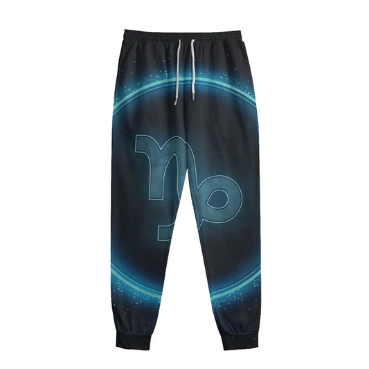 Blue Capricorn Zodiac Sign Print Sweatpants
