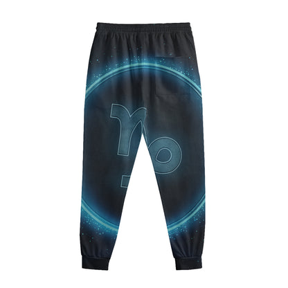 Blue Capricorn Zodiac Sign Print Sweatpants