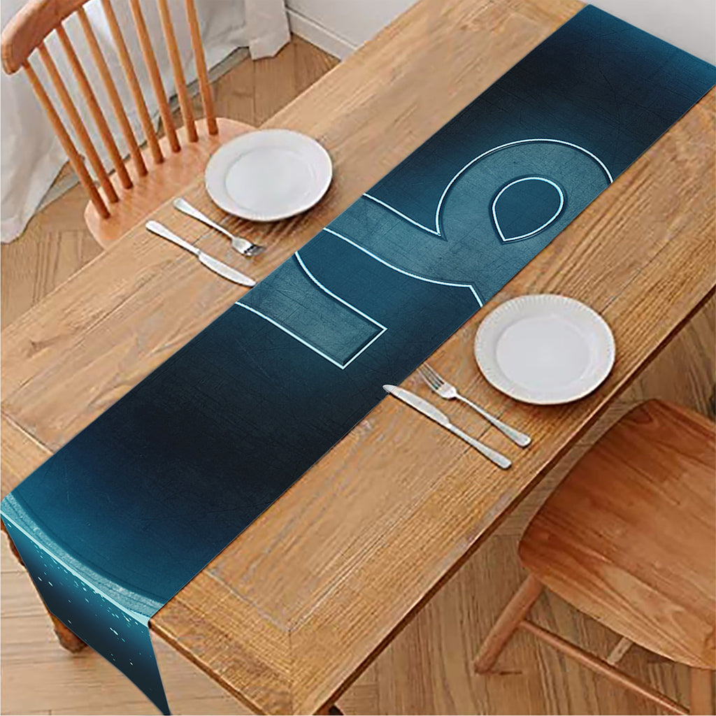 Blue Capricorn Zodiac Sign Print Table Runner