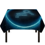Blue Capricorn Zodiac Sign Print Tablecloth
