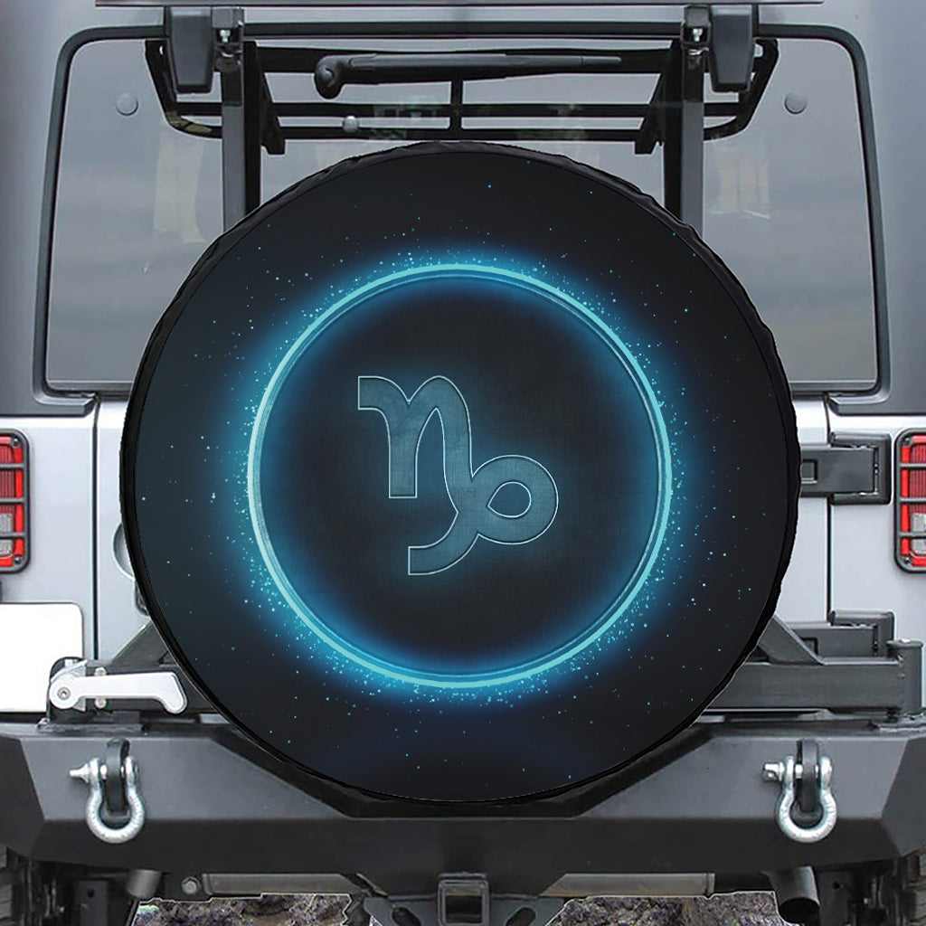 Blue Capricorn Zodiac Sign Print Tire Cover