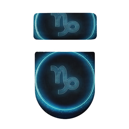 Blue Capricorn Zodiac Sign Print Toilet Lid And Tank Cover Set