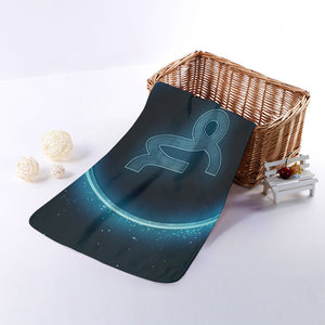 Blue Capricorn Zodiac Sign Print Towel