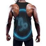 Blue Capricorn Zodiac Sign Print Training Tank Top