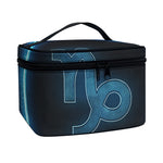 Blue Capricorn Zodiac Sign Print Travel Makeup Bag