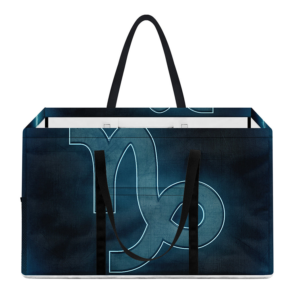 Blue Capricorn Zodiac Sign Print Utility Tote Bag