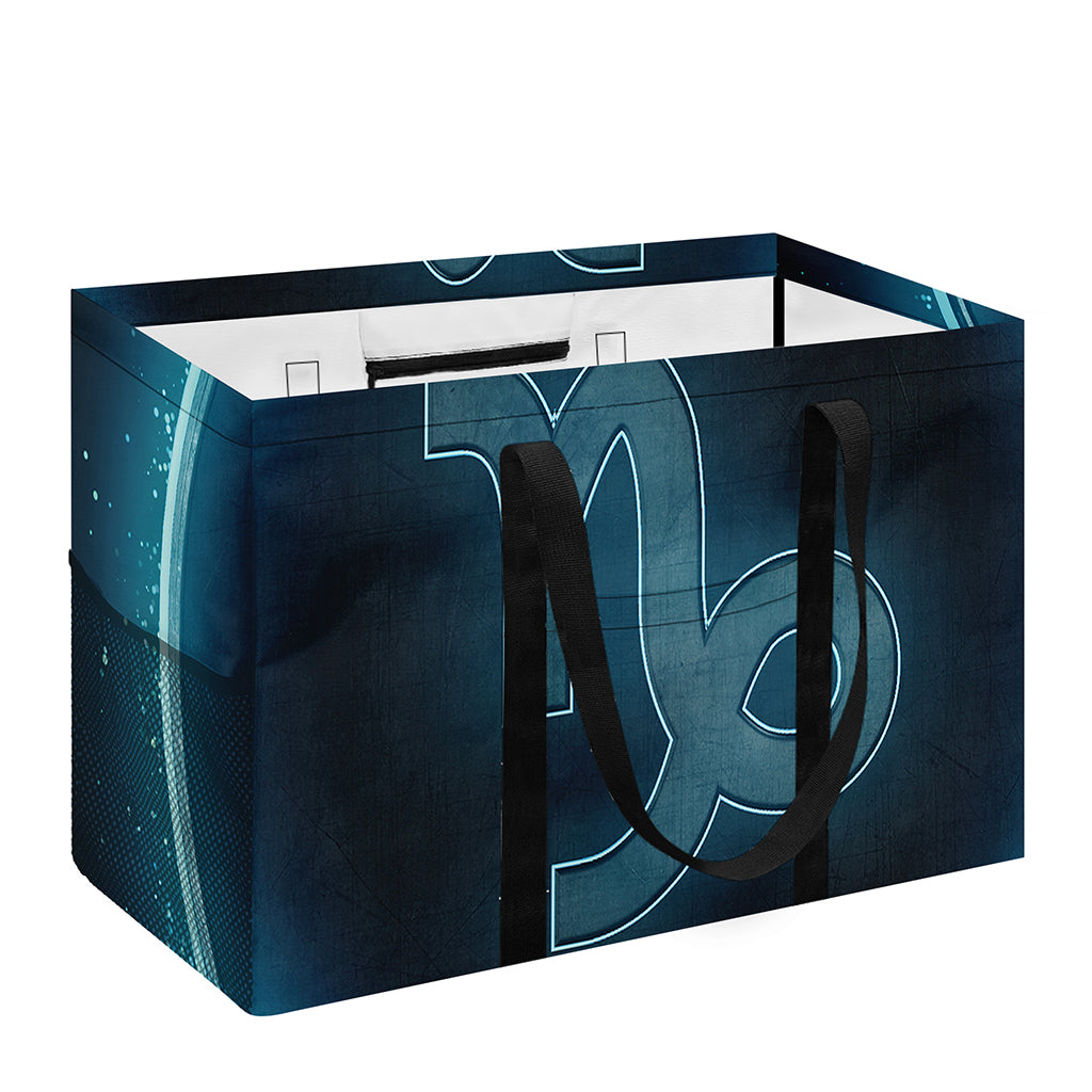Blue Capricorn Zodiac Sign Print Utility Tote Bag