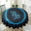 Blue Capricorn Zodiac Sign Print Waterproof Round Tablecloth