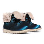 Blue Capricorn Zodiac Sign Print Winter Boots