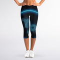 Blue Capricorn Zodiac Sign Print Women's Capri Leggings