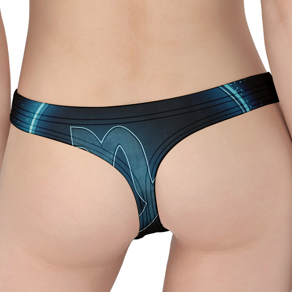Blue Capricorn Zodiac Sign Print Women's Thong