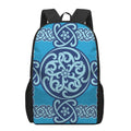 Blue Celtic Symbol Print 17 Inch Backpack