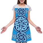 Blue Celtic Symbol Print Adjustable Apron