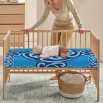 Blue Celtic Symbol Print Baby Crib Sheet
