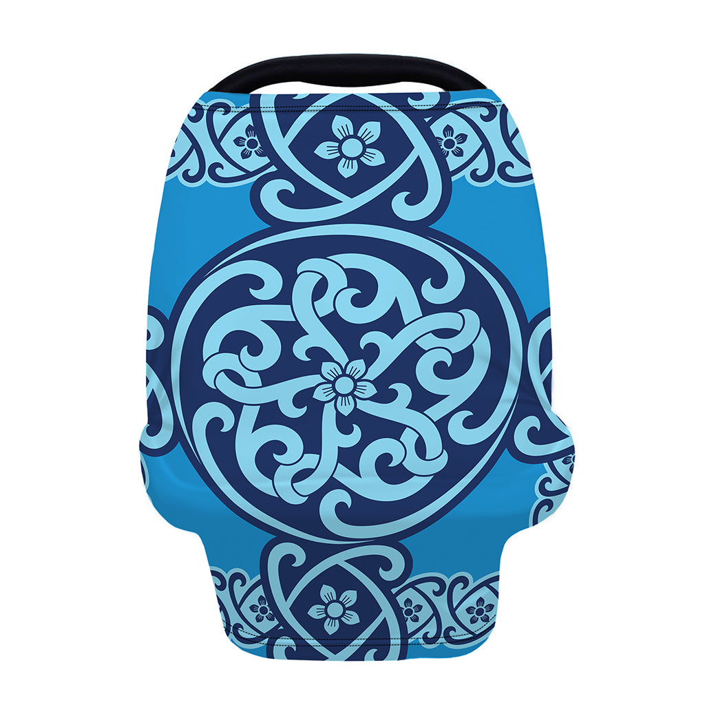 Blue Celtic Symbol Print Baby Seat Cover