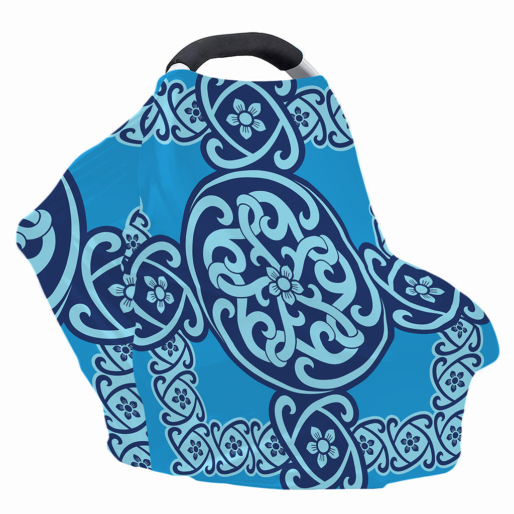 Blue Celtic Symbol Print Baby Seat Cover